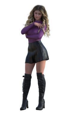 Sarışın moda karakteri poz veriyor