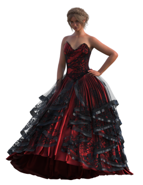 Güzel dantel elbiseli kadın