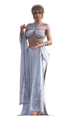 Beyaz elbiseli fantezi kadın.