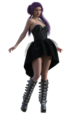 Çizmeli gotik kız.