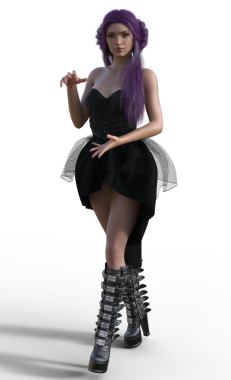 Çizmeli gotik kız.