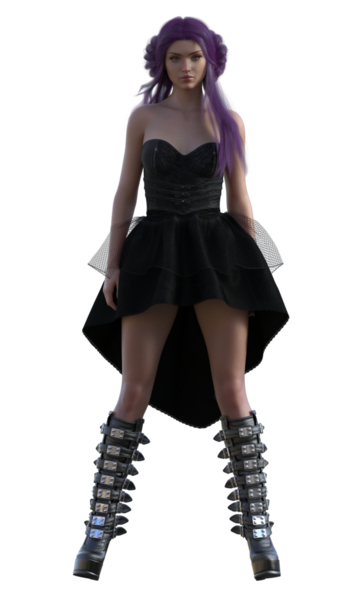 Çizmeli gotik kız.