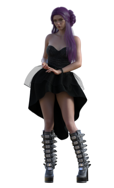 Çizmeli gotik kız.