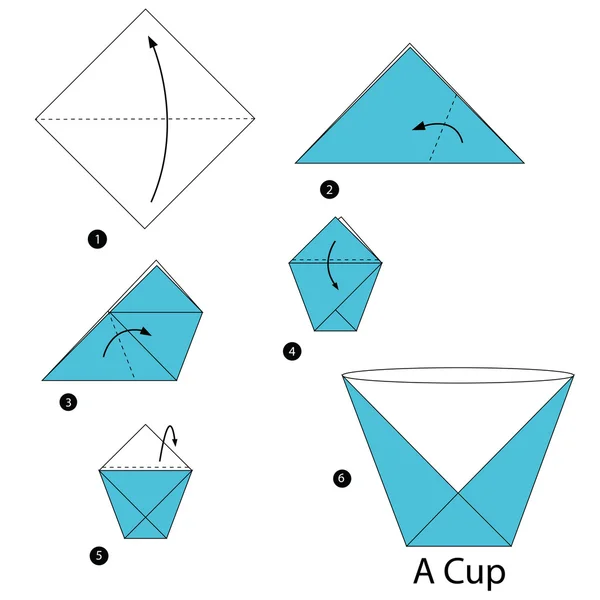 adım adım adım talimatlar origami bir bardak yapmak nasıl.
