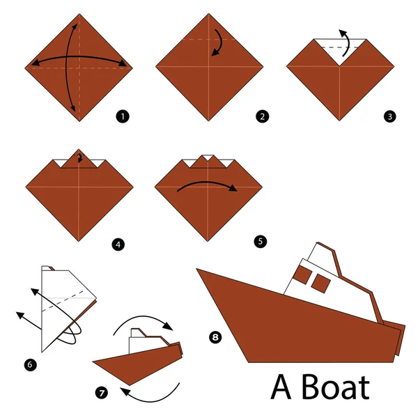 adım adım adım talimatlar origami bir tekne yapmak nasıl.