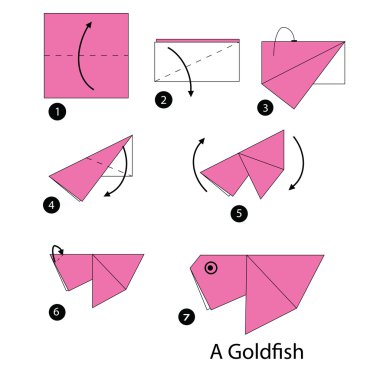 adım adım adım talimatlar origami bir altın balık yapmak nasıl.