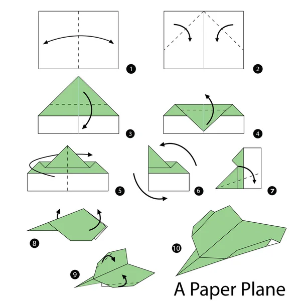 adım adım adım talimatlar origami A uçak yapmak nasıl.