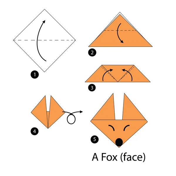 adım adım adım talimatlar origami A Fox yapmak nasıl.