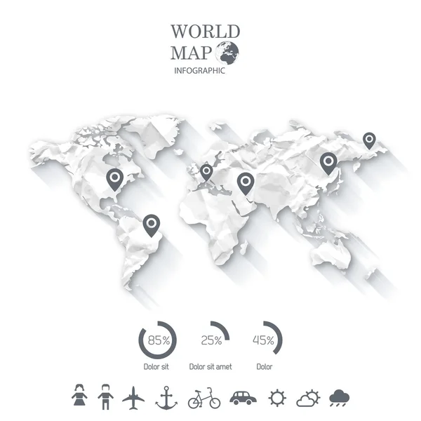 Infografiken zur Weltkarte. — Stockvektor