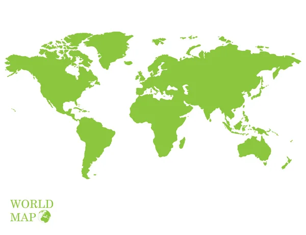 Weltkarte grün. — Stockvektor