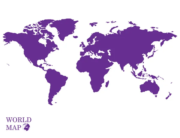 Weltkarte violett. — Stockvektor