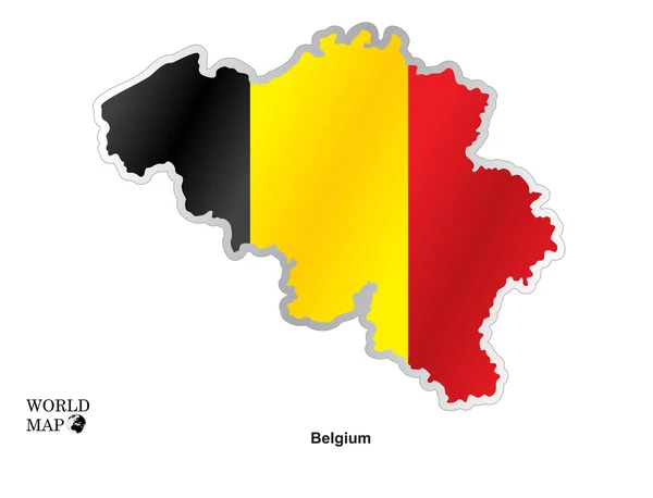 Карта Бельгия.Карта с флагом . — стоковый вектор