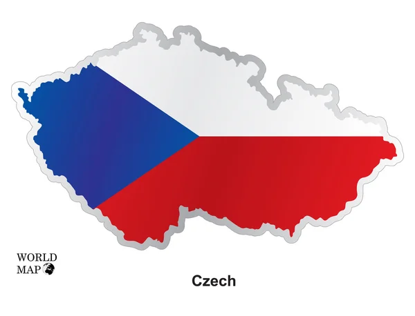 Mapa Czech .Map con bandera . — Archivo Imágenes Vectoriales