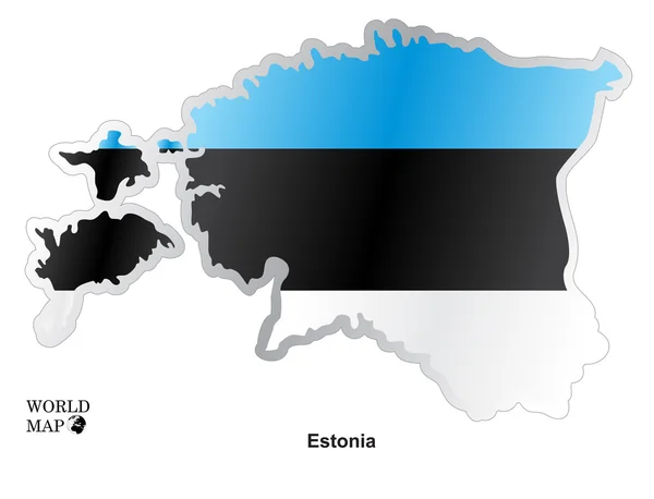 Mapa Estonia .Map con bandera . — Archivo Imágenes Vectoriales