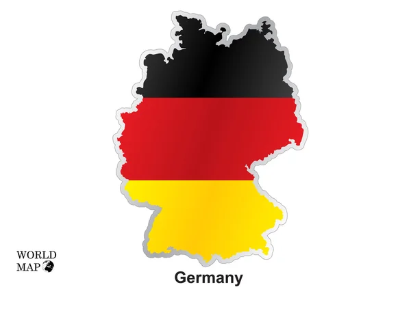 Almanya Haritası. Bayrağı ile göster. — Stok Vektör