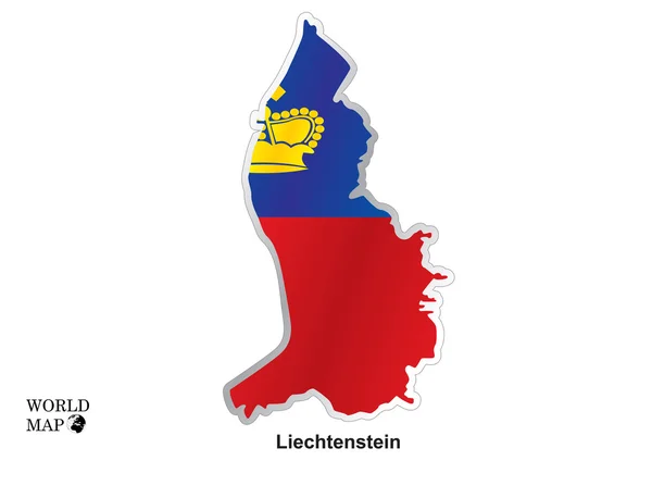 Mapa Liechtenstein.Map z flagą. — Wektor stockowy