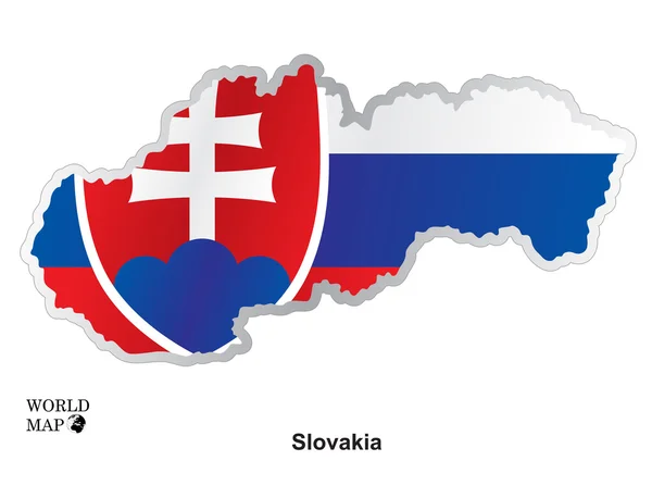 플래그와 함께 지도 Slovakia.Map. — 스톡 벡터