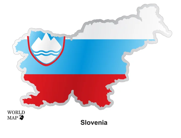 Mapa Eslovenia. Mapa con bandera . — Vector de stock