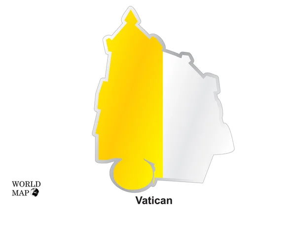 Mapa Vaticano. Mapa con bandera . — Archivo Imágenes Vectoriales