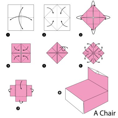 Adım adım adım talimatlar origami A sandalye yapmak nasıl.