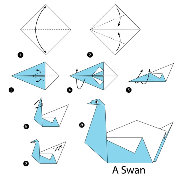 adım adım adım talimatlar origami A Swan yapmak nasıl.