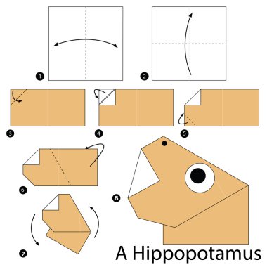 Adım adım adım talimatlar origami bir su aygırı yapmak nasıl.