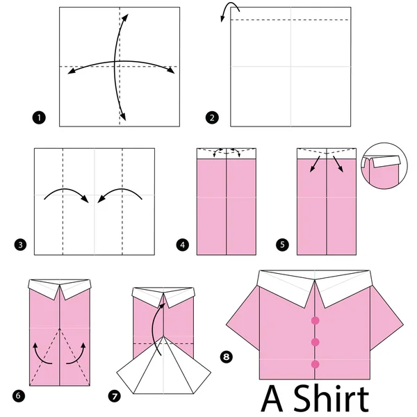 Step by step instructions how to make origami A Polo Shirt. Stock ...