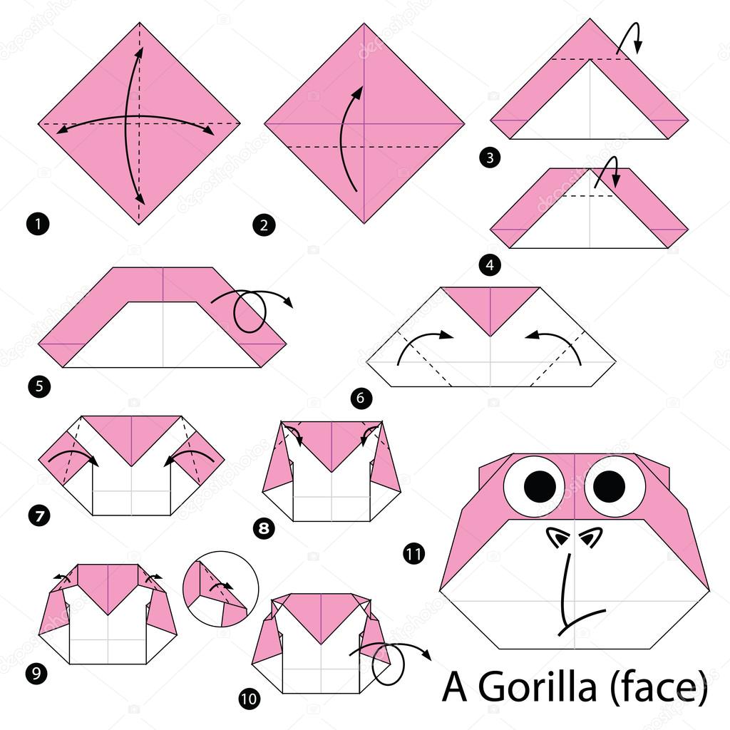 Origami Gorila Paso Paso Paso A Paso Las Instrucciones De