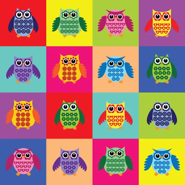 Vector owls set — Stock Vector