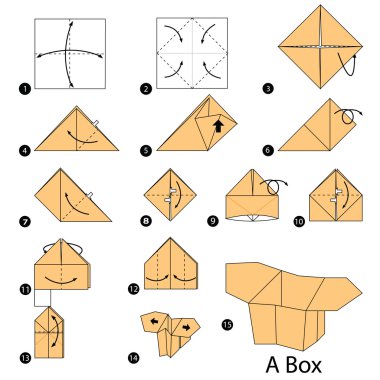 adım adım adım talimatlar origami A Box yapmak nasıl.