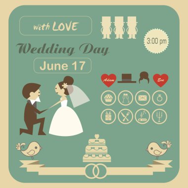 Düğün davetiyesi şablonu vektörü