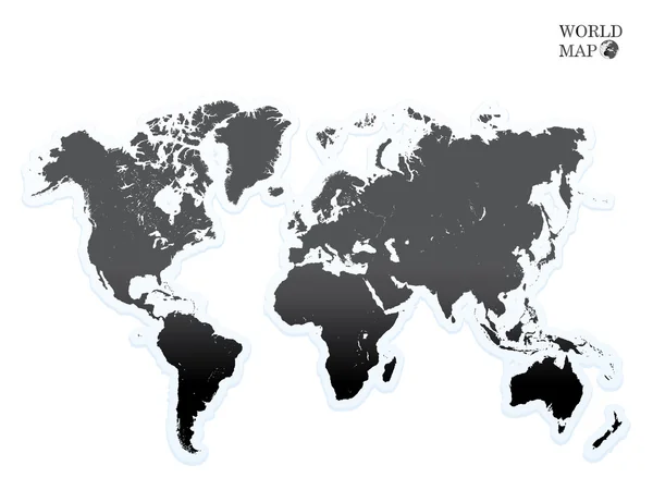 Mapa del mundo negro . — Archivo Imágenes Vectoriales