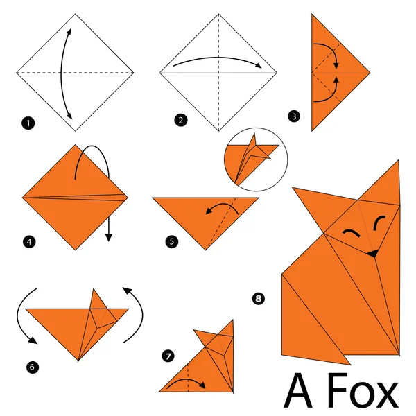 adım adım adım talimatlar origami A fox yapmak nasıl