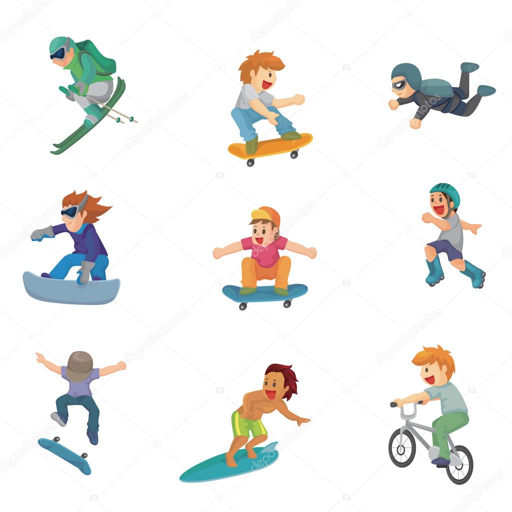 Extrema deporte vector personas . — Archivo Imágenes ...