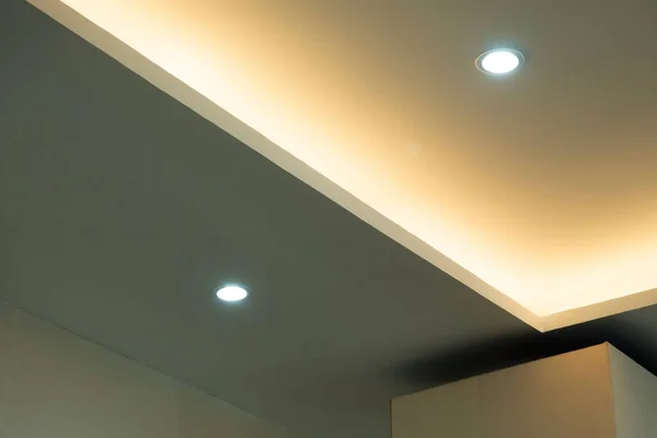 Lighting and Two-level ceiling in the modern building