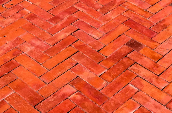 Texture Brique Rouge Zigzag Plancher Voie Couture — Photo