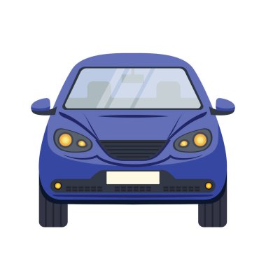 Modern tasarım ve gösterişli mavi bir araba tasviri