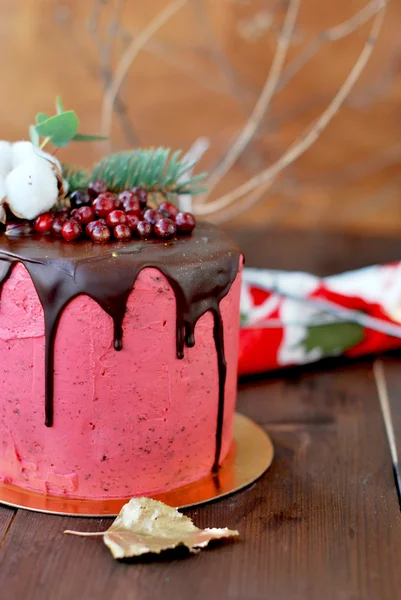 Cranberries ile kırmızı pasta