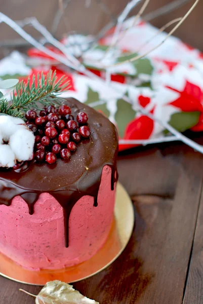 Cranberries ile kırmızı pasta