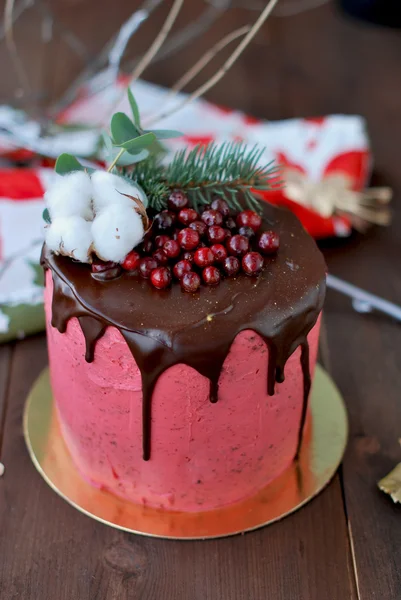 Cranberries ile kırmızı pasta