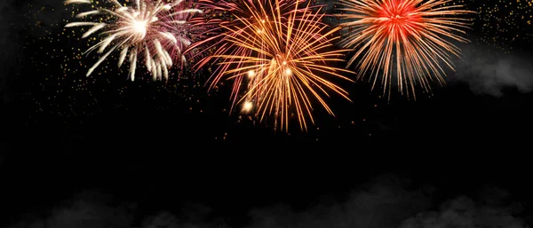 Fireworks Celebrate Happy New Year Happy New Year Celebration Christmas — Stock Photo, Image