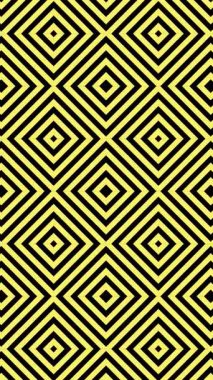dikey ekran üzerinde soyut geometrik şablon arka plan animasyonu sarı ve siyah renklerde