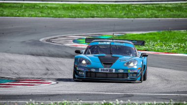 Oschersleben, Almanya, 26 Nisan 2019: Chevrolet Corvette Z06 GT Spezial Tourenwagen Kupası sırasında Almanya 'nın Oschersleben şehrinde kullanılmıştır..
