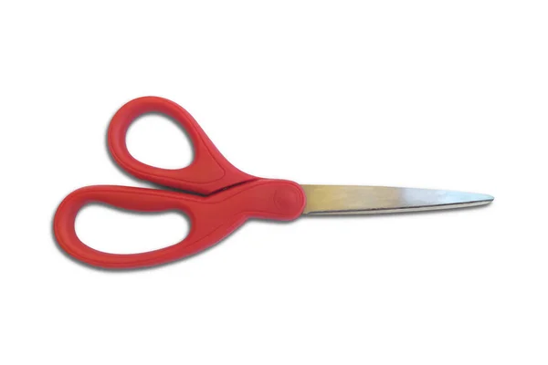 Red Scissors White Background Clipping Path — Stock Photo, Image