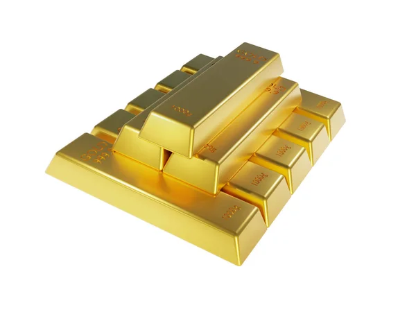 Lots Gold Bars Banking Financial Concept Clipping Path Rendering — Stock Photo, Image