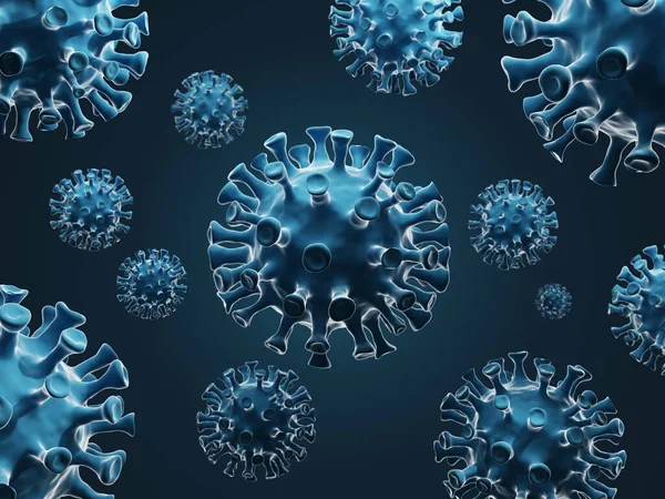 Nebezpečný Virus Pod Mikroskopem Bakteriálním Virem Nebo Bakteriálními Mikroorganismy Vykreslování — Stock fotografie