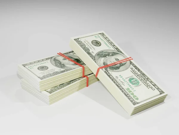 100 Dolarlık Banknot Yığını Görüntüleme — Stok fotoğraf