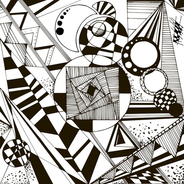 Fundo geométrico abstrato preto-e-branco. Ilustração vetorial — Vetor de Stock