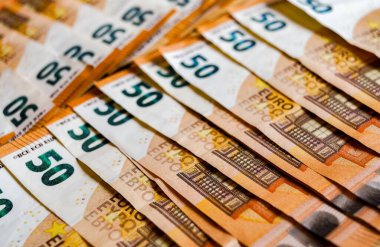 50 avroluk banknotların makro detaylarını kapat, nakit para geçmişi