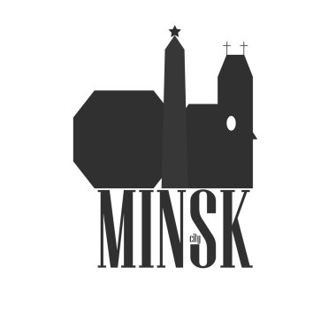 Minsk seviyorum. Vektör logosu.